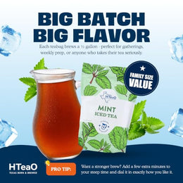HTeaO Iced Tea Bags - Makes 16 Gallons - Texas Style (Variety Pack)