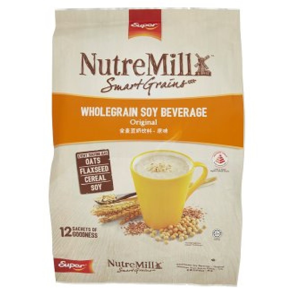 Super NutreMill Smart Grains Wholegrain Soy Beverage 420g (Original, 12 Pack)
