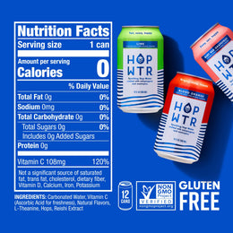 HOPWTR Citrus Variety Pack Sparkling Hop Water, NA Beer Alternative 36 Pack