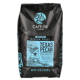 Cafe Ole Texas Pecan Medium Roast Whole Bean Coffee 32 oz Pack of 10
